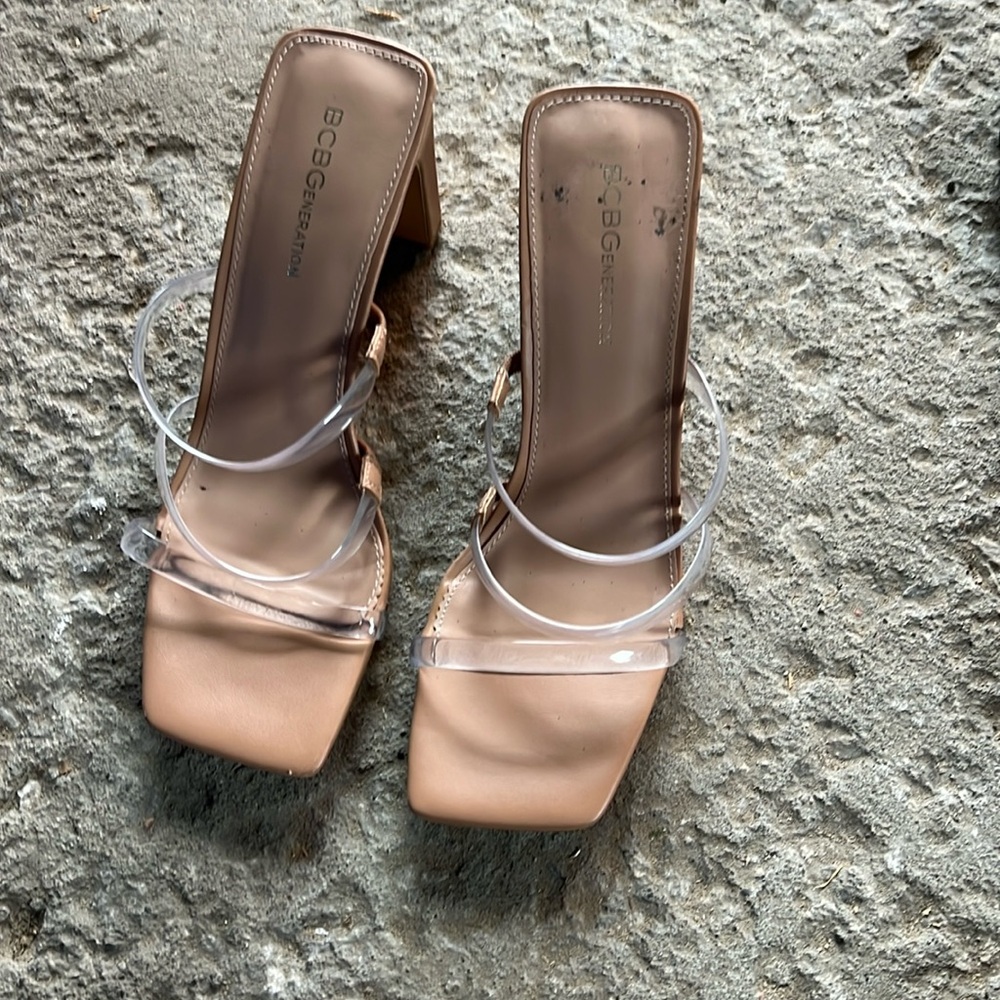3 clear strap Naked Shoe